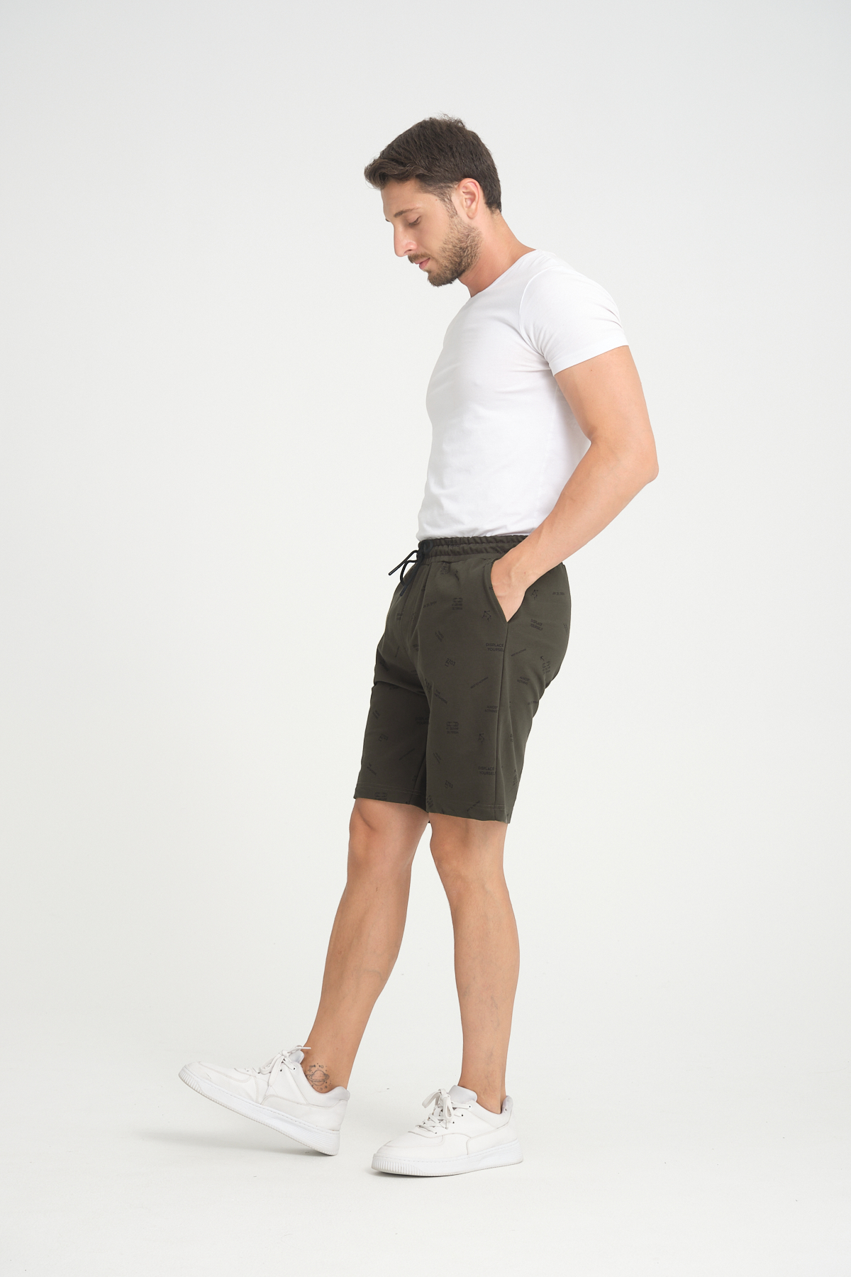 ERKEK HAKİ BASKILI ŞORT