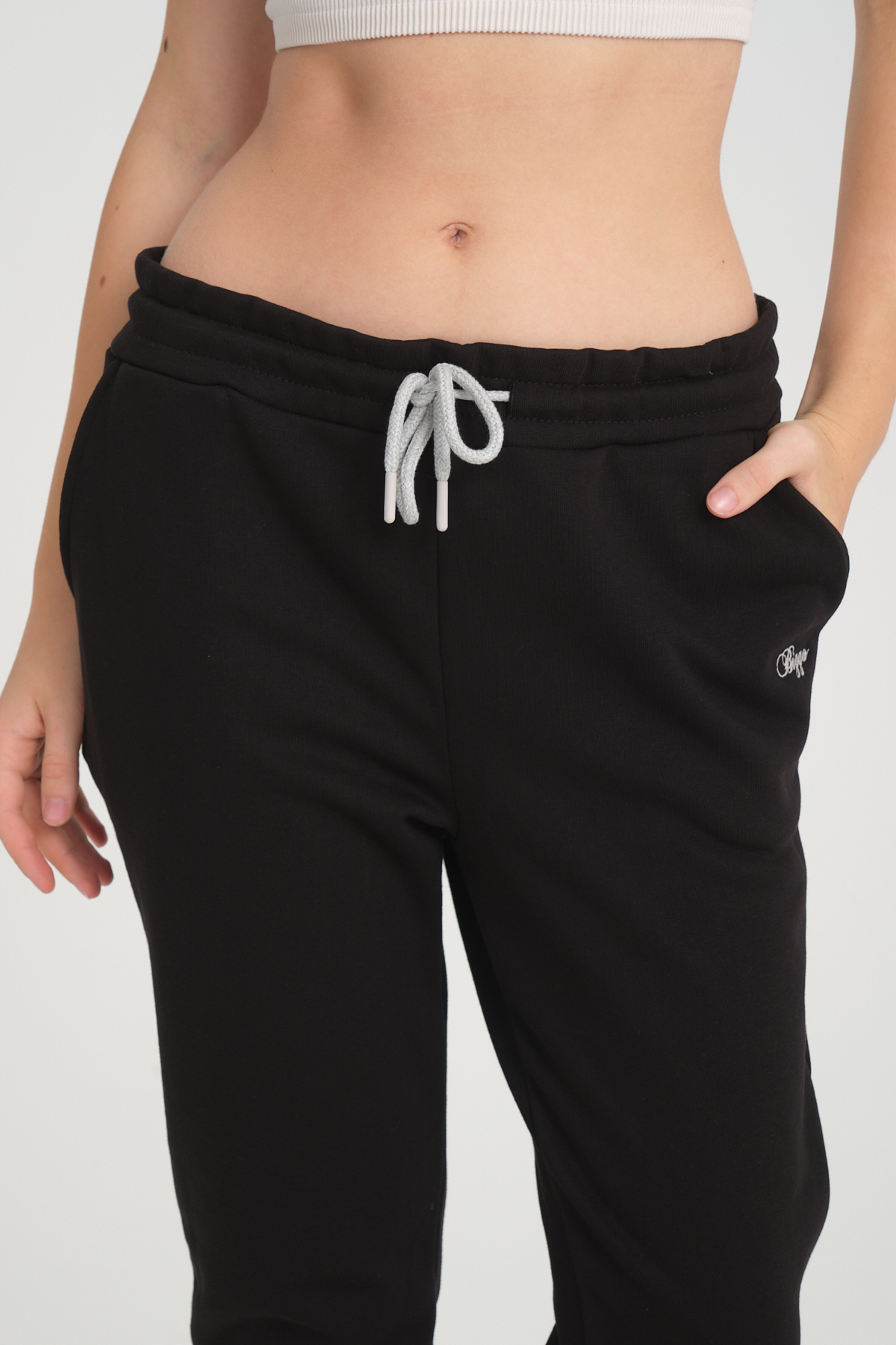 KADIN DUBLE PAÇA SİYAH ALT EŞOFMAN